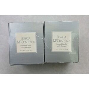 2 Vintage Jessica McClintock Fragrance Scented Candles New in Box Beeswax 5.7 oz